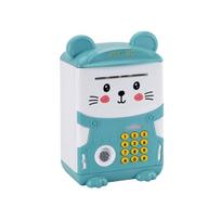 Other Toys Fingerprint Sensor Automatic Roll Money Atm Password Electronic Piggy Bank Save Money Box mėlyna