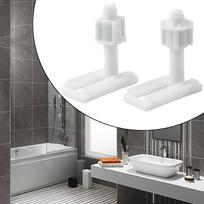2 Pcs Bolts Screws Sliding Plates For Toilet Seat White Hinges Repair Kit Tools Closestool Part Replacement Plastic A