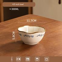 Hot Selling Flower Custom Logo Porcelain Dinner Plate 8.5 Inch Dish Steak Fruit Dessert Plates Rice Bowl Ceramic Dinnerware 4.5 inch bowl