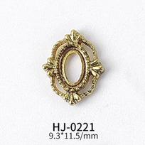 Gold Heart Rectangle Waterdrop Metal Frame with Rainbow Shell Nail Alloy Art Charms Deco Nail Stickers Decals Tools