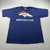 Vintage Denver Broncos T-Shirt Mens XL Navy Blue Pro Player NFL Football 90s XL