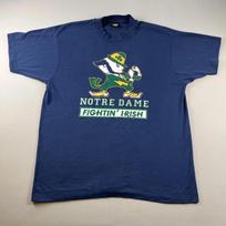 Vintage Notre Dame Fighting Irish T-Shirt Mens XL Navy Blue University USA 80s L