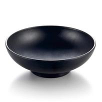 Neužmušama matinės juodos spalvos melamino dubenėlė sriubai su makaronais, jautienos ramen, salotoms, apvalus dubuo, 9 coliai 9 inch juoda