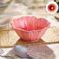 Multifunctional American Style Ceramic Flower Plate Light Luxury Household Dining Plates Modern Soup Bowls Party Serving