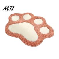 Unique Shaped Bath Mat Cat Paw Mat, Non-Slip Soft Fluffy Rug, Absorbent Non-slip Bathroom Rug Washable Cute Area for Entrance Bedroom Cozy rožinė
