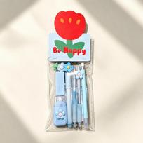 Complete Stationery Stationery Kit Dreamy Flower Ballpoint Pen Stickers  Back To School mėlyna