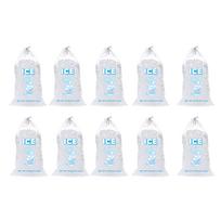 10-Pack Large Capacity Ice Bags with Drawstring for Freezer Storage one size white