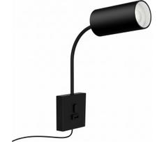 Immax 08295L - Sieninis šviestuvas su USB PUNTO 1xGU10/9W/230V juodos spalvos