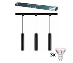 Philips - LED dimeriuojamas šviestuvas ant laido EASYLINK bėgelių sistemoje 3xGU10/4,7W/230V 1m juodas