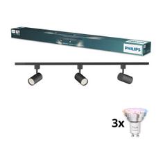 Philips - reguliuojamas LED taškinis šviestuvas bėgelių sistemai EASYLINK 3x GU10/4,7W/230V 1 m juodas