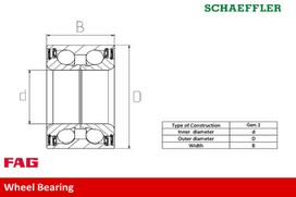 Schaeffler FAG Rato guolio komplektas Wheel Bearing Set 713 6100 20