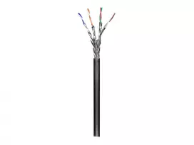 Goobay CAT 6 lauko tinklo kabelis, S/FTP (PiMF), 100 m - varis, AWG 24/1 (solidus), LSZH (77624)