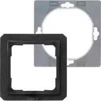 Gira 0252 27 dengiamoji plokštelė jungikliams ir kištukiniams lizdams – juoda, IP44, 5 vnt. pakuotė