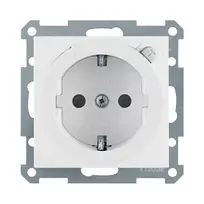 Kištukinis lizdas Berker 47088989, tipas F, baltas, IP20, 250 V, 16 A, termoplastikas, gylis 32 mm