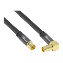 Good Connections SAT Antenos Laidas SmartFLEX, IEC/Coax Kištukas Kampus Į Lizdą, Auksuotas, Keturgubai Ekranuotas, 120 dB, Juodas, 2 m