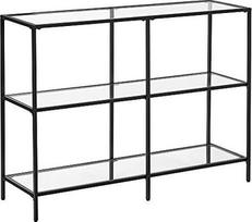 Konsolinis staliukas Vasagle, skaidri sp./juoda sp., 100 cm x 30 cm x 73 cm