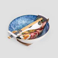 Ramen dubenėlių rinkinys, Homla Salado 234629, mėlyna/balta, 21 cm