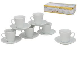 Puodelis su lėkštute Kitchen&GO, balta sp.