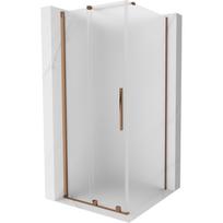 Dušo kabina Mexen Velar 871-100-080-03-70, kvadratinė, be padėklo, 90 cm x 90 cm x 200 cm, aukso sp./matinis