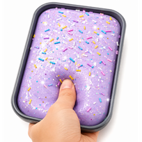 Antistresinis squishy žaislas - ledai su pabarstukais indelyje, violetiniai
