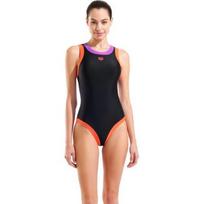 Moteriškas maudymosi kostiumėlis Bold Lines, Black-Calypso Coral-Violet, 36 - 639