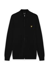 Lyle & Scott - Relaxed Cotton Merino Full Zip Jumper - Megztinis su užtrauktuku - Juoda