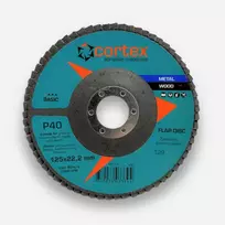Žiedlapinis šlifavimo diskas CORTEX Basic, 125 x 22 mm, P40, aliuminio oksidas, medienai, metalui