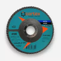 Žiedlapinis šlifavimo diskas CORTEX Basic, 125 x 22 mm, P36, aliuminio oksidas, medienai, metalui