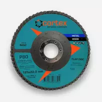 Žiedlapinis šlifavimo diskas CORTEX Basic, 125 x 22 mm, P80, aliuminio oksidas, medienai, metalui