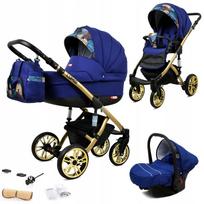 Vaikiškas vežimėlis 3in1 BabyLux Lumio su lopšiu, sportine dalimi ir automobiline kėdute