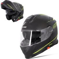 Atverčiamas motociklininko šalmas W-TEC Venero - Glossy Black-Neon Yellow