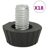 vidaXL Reguliuojamos baldų kojelės, M8, 18 vnt., juodos