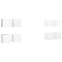 vidaXL Sieninės televizoriaus spintelės, 8vnt., baltos, 30,5x30x30cm