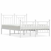 vidaXL Lovos rėmas su galvūgaliu/kojūgaliu, baltas, 140x190cm, metalas