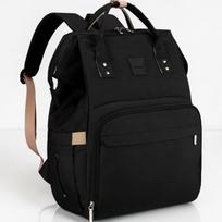 Juoda ergonomiška Rovicky mamos kuprinė kūdikio reikmenims, 17 l, 13 kišenių