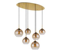 Globo 15788-6H - Pakabinamas ant laido šviestuvas JAMESSA 6xE27/60W/230V žalvarinis