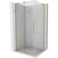 Dušo kabina Mexen Velar L 871-110-075-03-55, stačiakampė, be padėklo, 110 cm x 75 cm x 200 cm, aukso sp./skaidrus