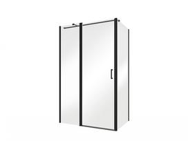 Dušo kabina Besco Exo-C-CH, stačiakampė, be padėklo, 120 cm x 80 cm x 190 cm, juoda sp./skaidrus