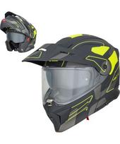 Atverčiamas motociklininko šalmas 3 viename W-TEC Neovu Graphic - Juoda, fluorescencinė