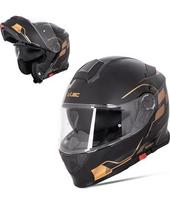 Atverčiamas motociklininko šalmas W-TEC Venero - Glossy Black-Gold