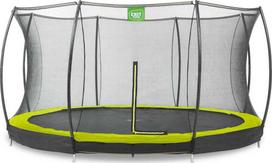 Įleidžiamas batutas EXIT Silhouette ø427 cm su apsauginiu tinklu, žalias