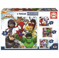 Educa 4 dėlionės SPIDEY ir AMAZING FRIENDS, 3-5 metų, 12+16+20+25 dalių