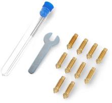 0.4mm/0.6mm/0.8mm/1mm antgalių rinkinys Elegoo Neptune 4 Plus/4 Max 3D spausdintuvams - žalvarinis