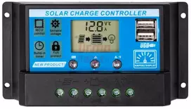 Įtampos reguliatorius fotoelektrinėms plokštėms 12V / 24V 20A LCD