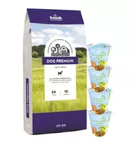 Bosch Petfood bosch Dog Premium 20kg + 4 x Fruitees su paukštiena ir obuoliais