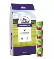 Bosch Petfood bosch Dog Premium 20kg + 4 x Fruitees su putpele ir figomis