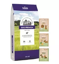 Bosch Petfood bosch Dog Premium 20kg + Sammys sausainių mix 3x1kg