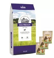 Bosch Tiernahrung bosch Dog Premium 20kg + Sammys avienos juostelės 180g x 3