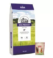 Bosch Petfood bosch Dog Premium 20kg + Sammys jautienos juostelės 190g