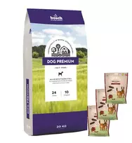 Bosch Petfood bosch Dog Premium 20kg + Sammys dešrelės iš buivolo 240g x 3